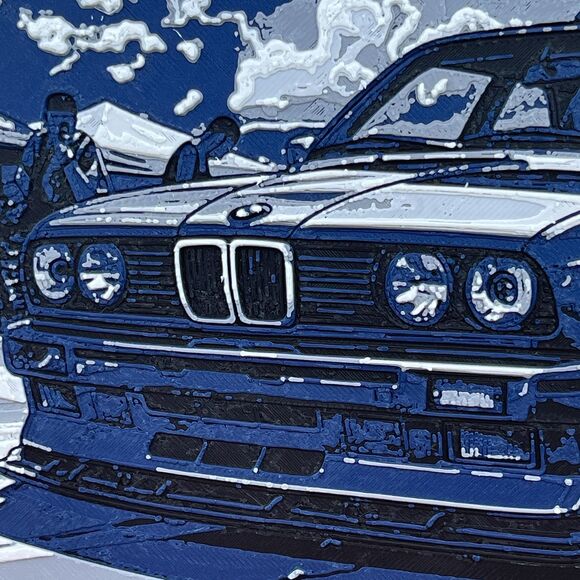 BMW E30 Wall Art, Wall Art, Hueforge Art Print, Textured Art - Picture 2 of 9